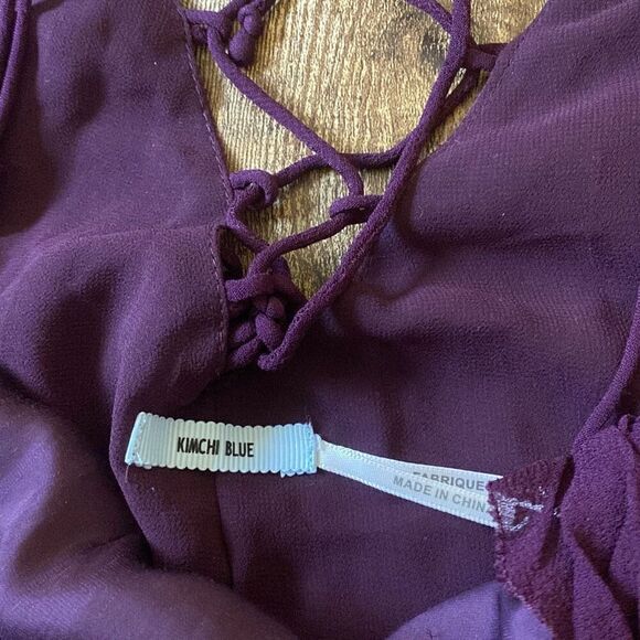 Urban Outfitters Kimchi Blue Purple Tank flutter top/mini dress ruffle - Picture 5 of 9